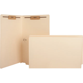 Business Source Fastener Folders, w/2-Ply Tab, Pos 1 and 3, Legal, 50/BX, Manilla (BSN17265)