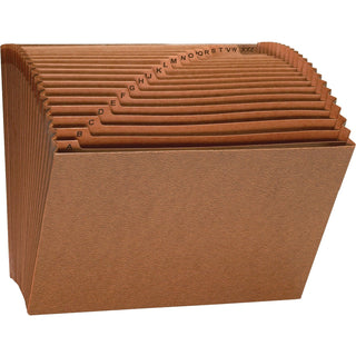 Business Source Accordion File, No Flap, 21 Pockets, A-Z, Letter, 12"x10", Brown (BSN26534)