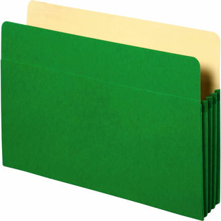 Business Source Accordion Pocket,3-1/2" Exp,11-3/4"x9-1/2",Green (BSN26551)