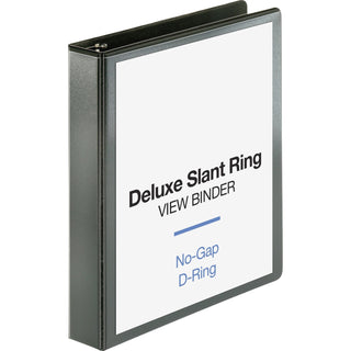 Business Source View Binder, Slant Ring, 1-1/2" Capacity, Letter, Black (BSN62466)