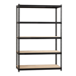 Lorell Shelving, 5-Shelf, Steel, 2300 lb Cap, 48"x24"x72", Black (LLR59699)