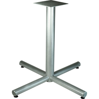 Lorell Cafe Table Base, X-Leg, 42"x42"x30", Metallic Silver (LLR61630)