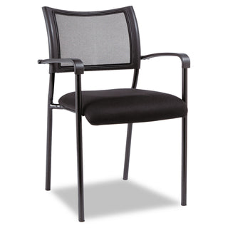 Alera® Eikon Series Stacking Mesh Guest Chair, Black Seat/Black Back, Black Base, 2/Carton (ALEEK43ME10B)