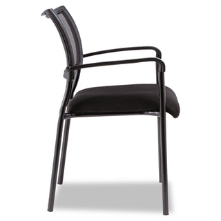 Alera® Eikon Series Stacking Mesh Guest Chair, Black Seat/Black Back, Black Base, 2/Carton (ALEEK43ME10B)