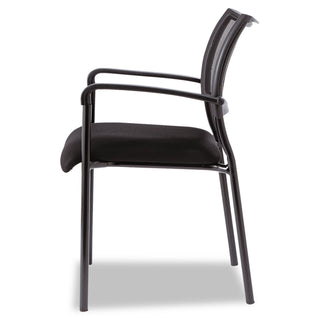 Alera® Eikon Series Stacking Mesh Guest Chair, Black Seat/Black Back, Black Base, 2/Carton (ALEEK43ME10B)