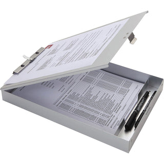 Business Source Clipboard, Storage, 9-1/5"x1-1/2"x14", Silver (BSN49262)