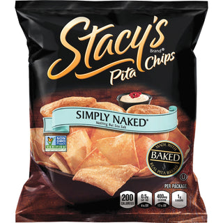 Stacy's® Pita Chips, Simply Naked, 5-1/4"Wx1-1/2"Lx6-3/4"H, 24/BX (FRT49650)