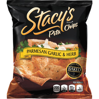 Stacy's® Pita Chips, Parm Garlic/Herb, 5-1/4"x1-1/2"x6-3/4", 24/BX (FRT49651)