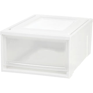 IRIS Stacking Drawer, 30.88QT, 15-3/4"Wx19-3/5"Lx9"H, 3/CT, White (IRS129771)