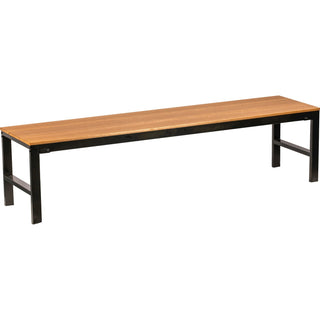 Lorell Bench, Outdoor, Polystyrene, 72"x18-1/8"x18-1/8", Teak/Black (LLR42688)