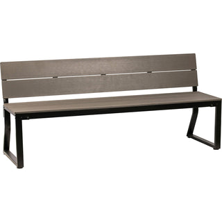 Lorell Bench, w/Backrest, Outdoor, 72"x22"x18-1/8", Charcoal/Black (LLR42691)