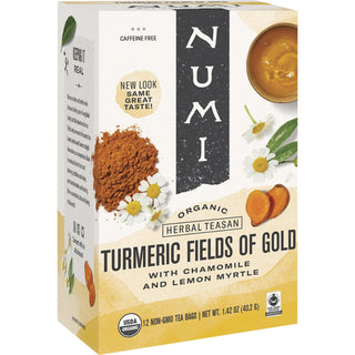 Numi® Organic Tea, Turmeric Fields Of Gold, 1.31 oz., 12/BX, Multi (NUM10553)