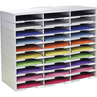 Storex Literature Sorter, 30 Comp, 14-1/10"Wx31-2/5"Lx25-1/2"H, Gray (STX61418U01C)