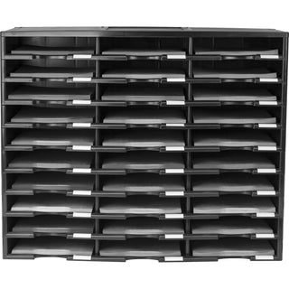 Storex Literature Sorter, 30 Comp, 14-1/10"Wx31-2/5"Lx25-1/2"H, Black (STX61419U01C)