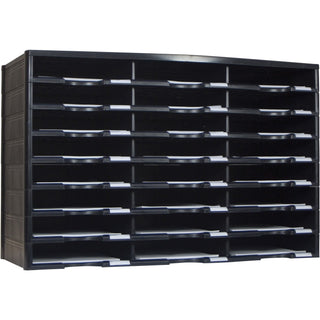 Storex Literature Sorter, 24 Comp, 14-1/10"Wx31-2/5"Lx20-1/2"H, Black (STX61435U01C)