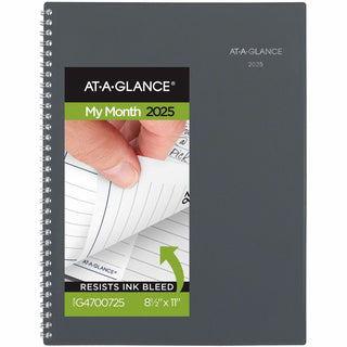 AT-A-GLANCE® Monthly Planner, Large, Julian Dates, Monthly, 1 Year, January 2025 till December 2025, 1 Month Double Page Layout (AAGGC47007)