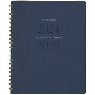 AT-A-GLANCE® Signature Academic Large Planner, Large, Julian Dates, Monthly, Weekly, 1.1 Year, July till July, 1 Week, 1 Month Double Page Layout (AAGYP905A20)