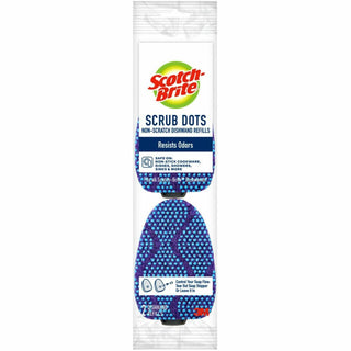 Scotch-Brite® Scrub Dots Dishwand Refill, 14/Carton, Blue (MMM48727CT)