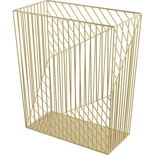 U Brands Trash Can, Bent Wire, 12-1/5"Wx14-1/5"Lx6-1/10"H, Gold (UBR3232U0206)