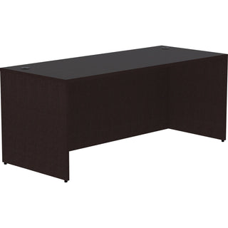Lorell Espresso Laminate Desk, 72" x 30" x 29.5"Desk Shell, 1", Material: Polyvinyl Chloride (PVC) Edge, Finish: Espresso (LLR18211)