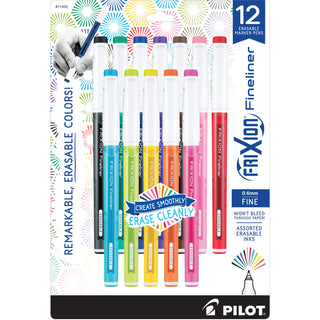 FriXion Marker Pens, Fineliner, Erasable, 0.6Mm Tip, 12/St, Ast (PIL11452)