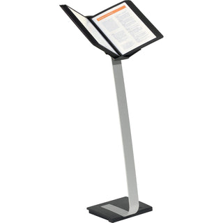 Sherpa® Floor Display, 10-Panel System Holder, 20"X11"X40" , Bk/Al (DBL591501)