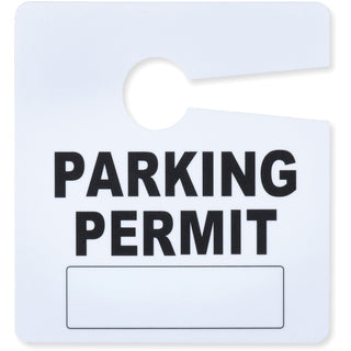 Tatco Parking Permit, Reusable, 2-4/5"Wx3"H, 50/Pk, White (TCO68101)
