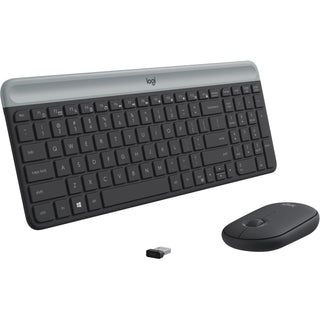 Logitech® MK470 Slim Wireless Combo - USB Wireless RF USB Wireless RF Optical - 1000 dpi - 3 Button - Scroll Wheel - Symmetrical - AA, AAA - Compatible with Windows - 1 Pack (LOG920009437)