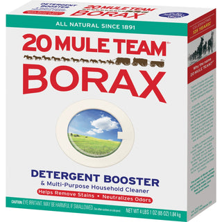 BORAX Laundry Booster, Powder, 9"Wx2"Lx7-3/10"H, 4/Ct, Natural (DIA00201CT)