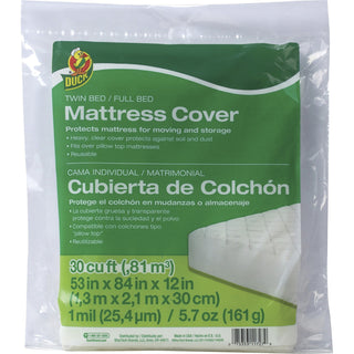 Duck® Mattress Cover, Twin/Full, 53"Wx84"Lx12"H, Clear (DUC1140235)