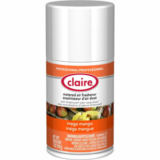 Claire® Mega Mango Metered Air Freshener, Aerosol, 330 Sq. ft., 10 fl oz (0.3 quart), Mango, 30 Day (CGCCL116)