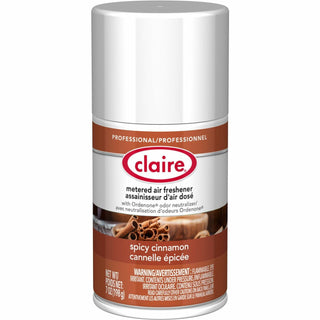 Claire® Spicy Cinnamon Metered Air Freshener, Aerosol, 330 Sq. ft., 10 fl oz (0.3 quart), 30 Day (CGCCL122)