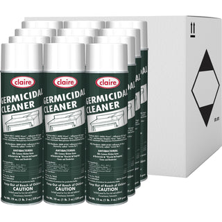 Claire® Foaming Germicidal Cleaner, Spray, 20 fl oz (0.6 quart), Floral Scent, 12/Pack, White (CGCCL873)