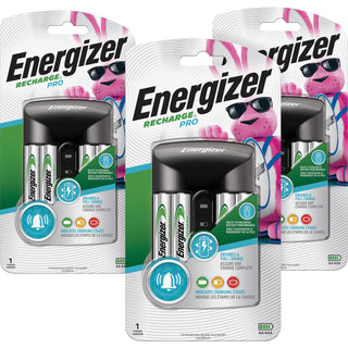 Energizer® Recharge Pro AA/AAA Battery Charger, 3/Carton, 3 Hour Charging, AC Plug, 4, AA, AAA (EVECHPROWB4CT)
