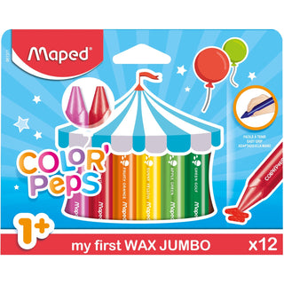 Helix Color Peps My First Wax Jumbo Crayons, Assorted, 12/Pack (HLX861311)