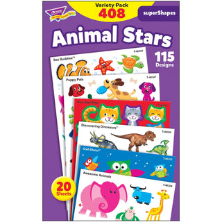 TREND® Sticker Variety Pack,Supershapes,Animals,115 Designs,488/Pk (TEP46928)