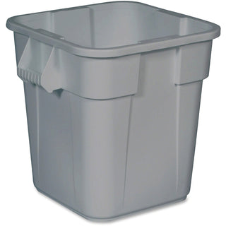 Rubbermaid® Commercial Square Brute Container, 28 gal Capacity, Square, Sturdy, Handle, Easy to Clean, Rounded Corner, 22.5", x 22.5" x 21.5" Depth, Plastic, Gray, 6/Carton (RCP352600GYCT)