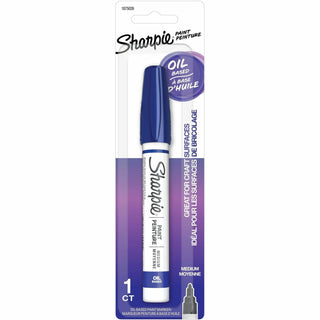 Sharpie® Oil-Based Paint Markers, Medium Marker Point, Blue Oil Based Ink, Metal Barrel, 1 Pack (SAN1875039)