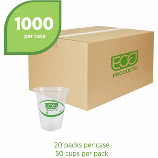 Eco-Products® GreenStripe Cold Cups - 16 fl oz - 1000 / Carton - Clear, Green - Polylactic Acid (PLA), Plastic - Cold Drink (ECOEPCC16GSACT)
