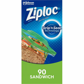Ziploc® Sandwich Bags, 5.88" x 6.50" Length, Clear, Plastic, 1080/Carton, Sandwich, Storage (SJN315885CT)