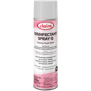 Claire® Multipurpose Disinfectant Spray, Ready-To-Use Spray, 17 fl oz (0.5 quart), Country Fresh Scent, 12/Carton, Pink (CGCC1001)