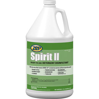 Zep Spirit II Detergent Disinfectant, Ready-To-Use Liquid, 128 fl oz (4 quart), Bottle, Multi (ZPE67923)