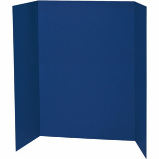 Pacon® Single Wall Presentation Board, 48", x 36" Width, Blue Surface, Tri-fold, Recyclable, Corrugated, 4/Carton (PACP3767)