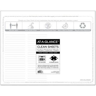 AT-A-GLANCE® Disposable Clean Sheets, 25 Sheets, 17 x 22, White, 25/Pack (AAGSK2628)