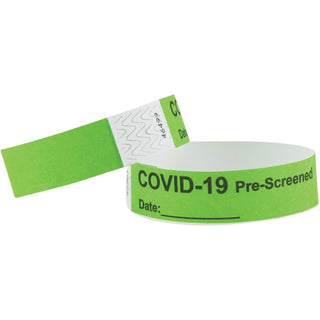 Advantus Wrist Band, Tyvek, Prescreen, 1/5"x6-1/2"Lx10-1/4" ,100/PK,GN (AVT76097)