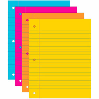 Astrobrights Filler Paper, 100 Sheets, Wide Ruled Front Ruling, 3 Hole(s), 24 lb Basis Weight, 8" x 10 1/2" Sheet Size, Assorted Color Paper, 100/Pack (WAU2591001)