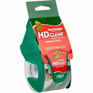 Duck Brand HD Clear Heavy-Duty Packaging Tape, With Dispenser, 1.88" x 40 Yd., Clear, 40 yd Length x 1.88" Width x 2.6 mil Thickness, 1.50" Core, Clear, 1 Roll (DUC286125)