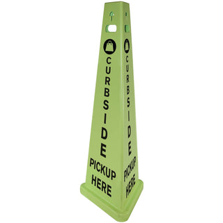 Impact® 3-sided Curbside Pickup Safety Sign, 3/Carton, Fluorescent Yellow (IMP9140PUKIT)