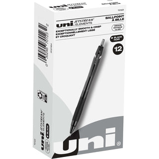 uni® Pen, Ballpoint, 1.0mm Point, 1/2"Wx3/5"Lx5-1/2"H, 12/DZ, BK (UBC70123)