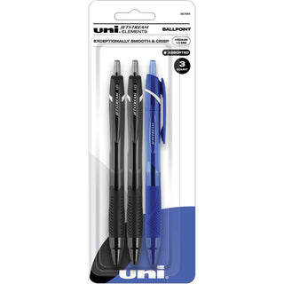 uni® Jetstream Elements RT Ballpoint Pens, 1 mm Pen Point Size, Assorted Gel-based Ink, 3/Pack (UBC90194)